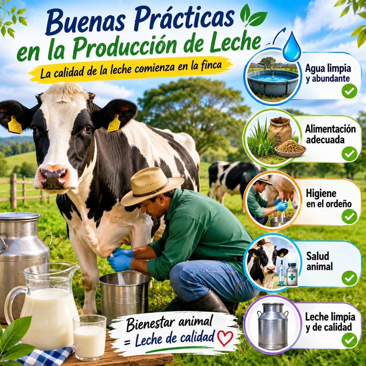 PlGranada's tweet photo. 🥛🐄 La calidad de la leche comienza en la finca.
Aplicar buenas prácticas ganaderas significa cuidar la alimentación,la salud y el bienestar de nuestros animales,garantizando una leche segura y de excelente calidad para todos #BienestarAnimal @Fedegan @jflafaurie @PLguachucalFNG https://t.co/Wpx2rSHH59