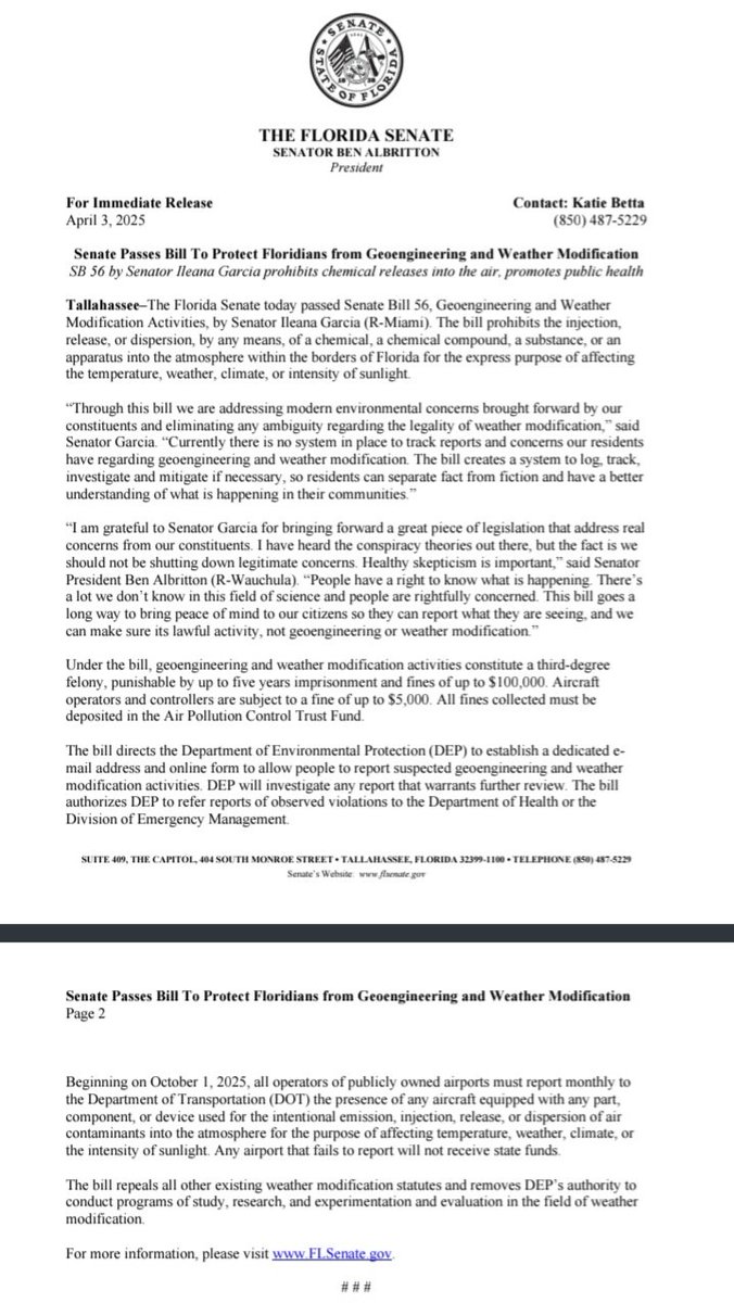 DvidKt's tweet photo. @CescX_1714 @draventosg @ResINDEPEcat Senate_Passes_Bill_To_Protect_Floridians_from_Geoengineering_and_Weather_Modification.pdf https://t.co/Wre5ZsBoEX https://t.co/xdDq2mrLiI