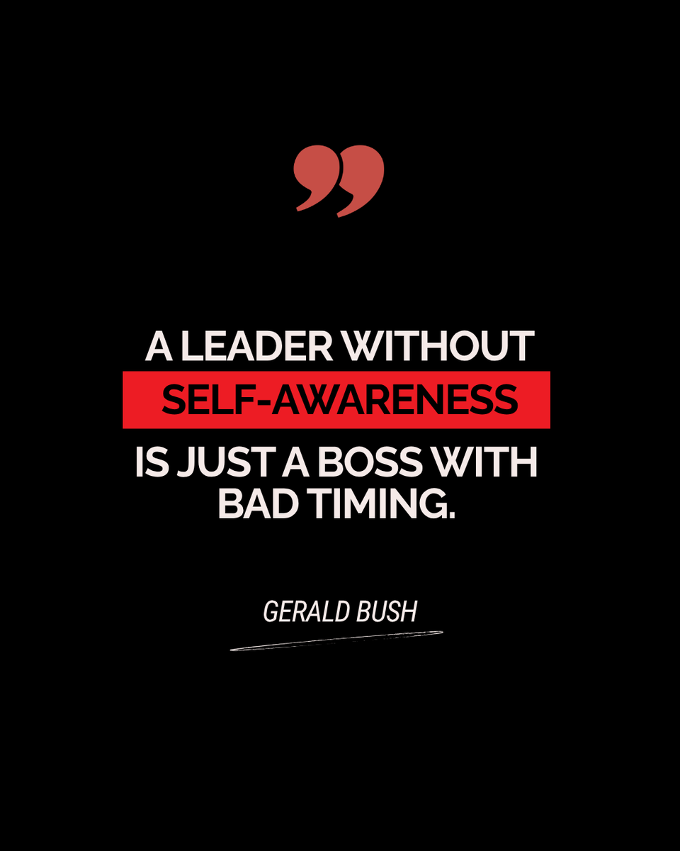 BushGerald14's tweet photo. People usually feel a leader’s lack of self-awareness before the leader does.

And authority can hide that for a very long time.

#LeadershipMindset #leadershipcoaching https://t.co/AbEzqi7o50
