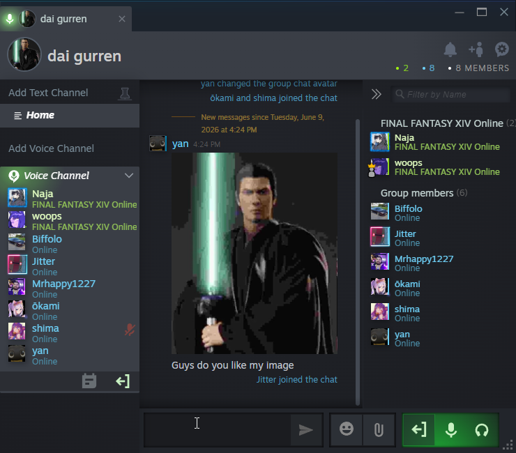 NajaCentura's tweet photo. Steam died so we had to use steam vc to raid https://t.co/ZcHFyu2WQn