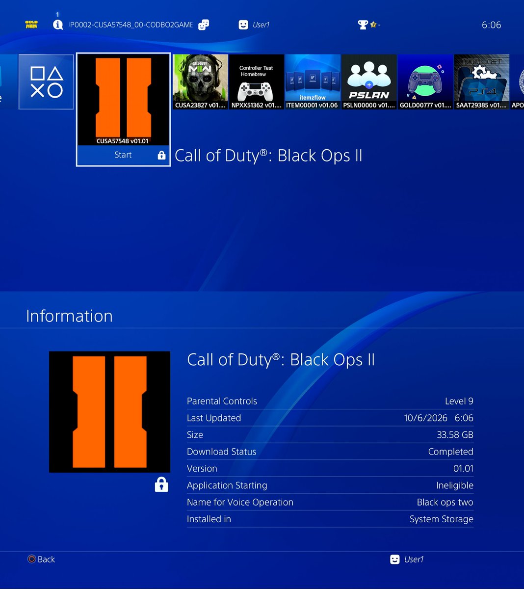 scryocat's tweet photo. installed bo2 on my jailbroken ps4, can't run it because there's no licenses but its cool to see that its real https://t.co/3v9POV0sfe