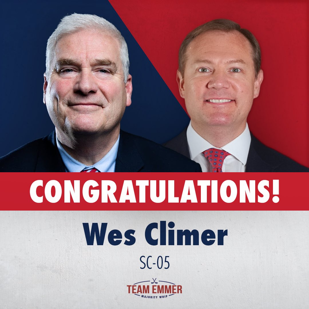 tomemmer's tweet photo. Congrats to MAGA warrior and America First Patriot @WesClimer! Onward to November 🇺🇸 https://t.co/xaIQZrkHZK