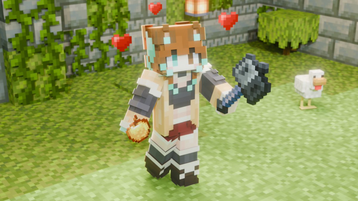 AlphaKitsune08's tweet photo. Me hice una skin de MC por primera vez y de paso me hice un render que nunca había hecho uno de Minecraft #blender #Minecraft https://t.co/LmwsUtcoyt