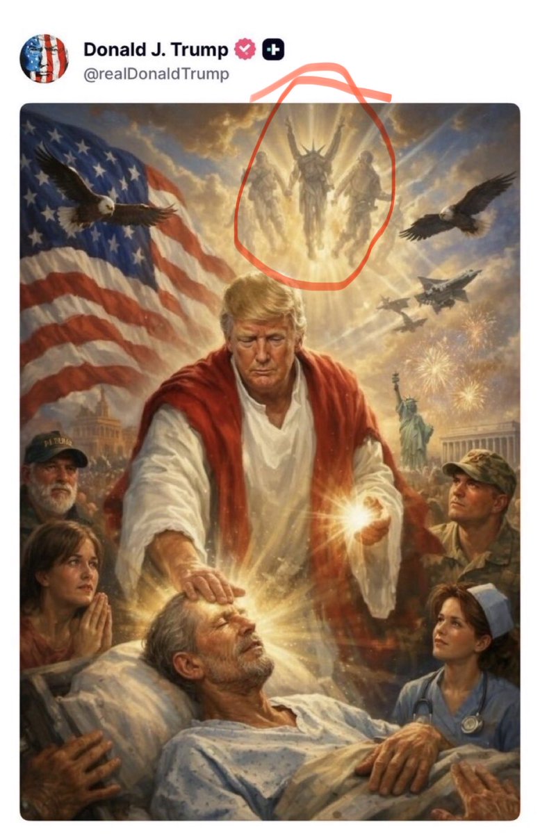 AndrewSea's tweet photo. @elemenop718 @gchaunjon @jackunheard Settle down, Vatnik. And while you’re at it, please explain to us why your Dear Leader posted this blasphemous meme he made with Satanic imagery? https://t.co/ZiK0L22kFN