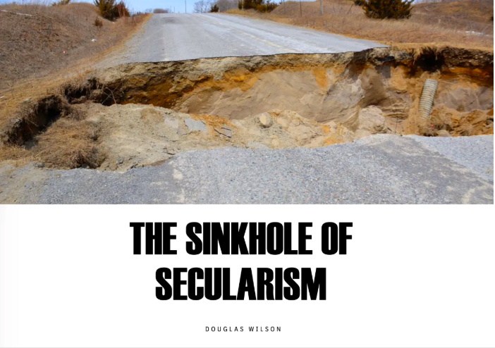 CrossPolitic's tweet photo. "All societies require a foundation. It is not possible to build alabaster cities over the Void. This being the case, neither is it possible to build them over the Sinkhole of Secularism." 
Read the rest from pastor Doug Wilson here. https://t.co/BpePgSXseo