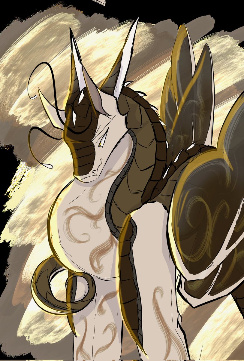 SmokeWhisp's tweet photo. My lovely wings of fire oc! Sphinx, a mud/Silkwing hybrid who takes after a sphinx month! #WoF #Wingsoffire https://t.co/eYeHx9GvHU