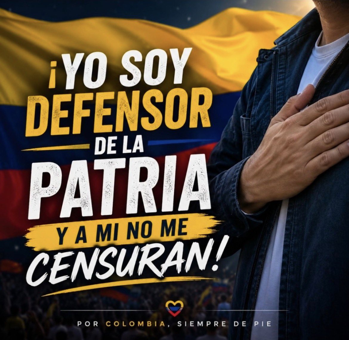 CapGusManX's tweet photo. Cada día se siente más el fervor de los DEFENSORES DE LA PATRIA🇨🇴. Más FIRMES con @ABDELAESPRIELLA 
Más FIRMES POR LA PATRIA🇨🇴🫡
#MePongoLaCamisetaPorElTigre https://t.co/O8KgAKArlS