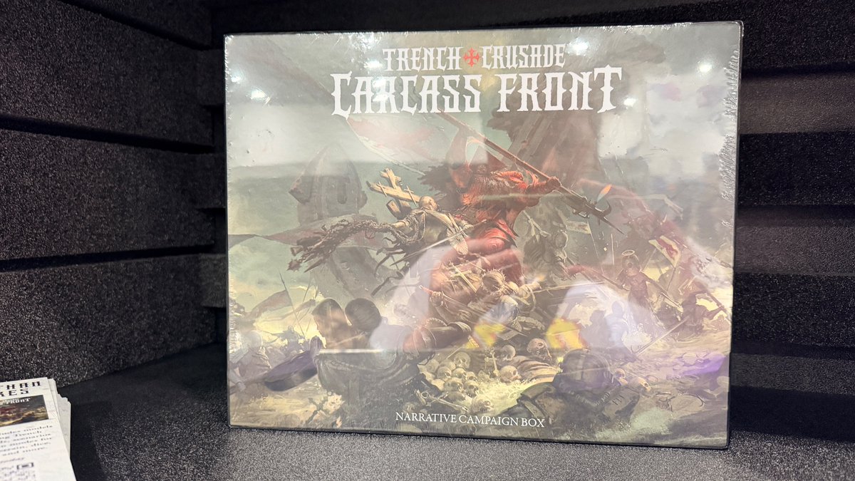 Hellstorm_Mikey's tweet photo. Do these people have a thing for lying full chest? No. The Trench Crusade booth was rammed, and you couldn’t even book (the beutiful looking) demo games as it was so busy.

Source: I was there. https://t.co/gTVdrHgYtv