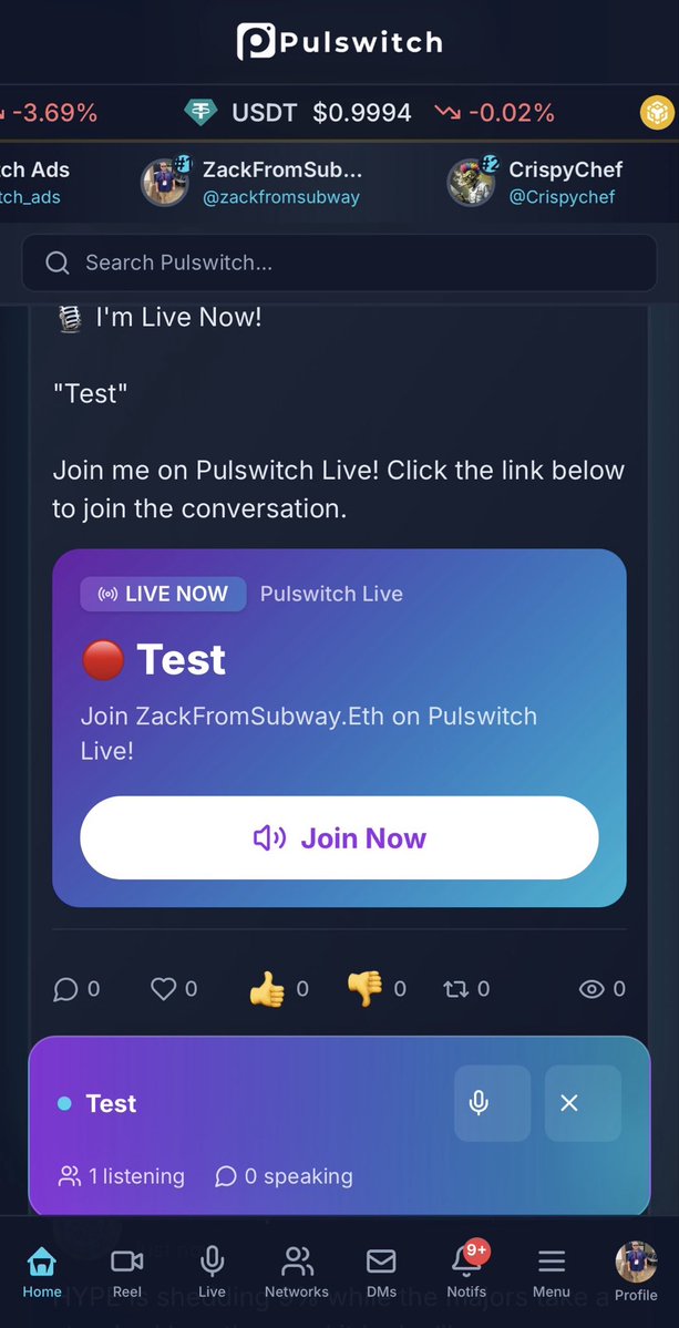 zackfromsubway's tweet photo. 🎙️ https://t.co/pIMWkC0LLu Update is LIVE!

Just like X Spaces, Pulswitch now has a mobile-friendly floating listener widget.

Stay in the room, keep listening to the conversation, and continue scrolling your timeline, discovering content, and exploring everything https://t.co/pIMWkC0LLu has to offer all without leaving the Show.

The future of social audio is seamless. 

Try it now at https://t.co/pIMWkC0LLu