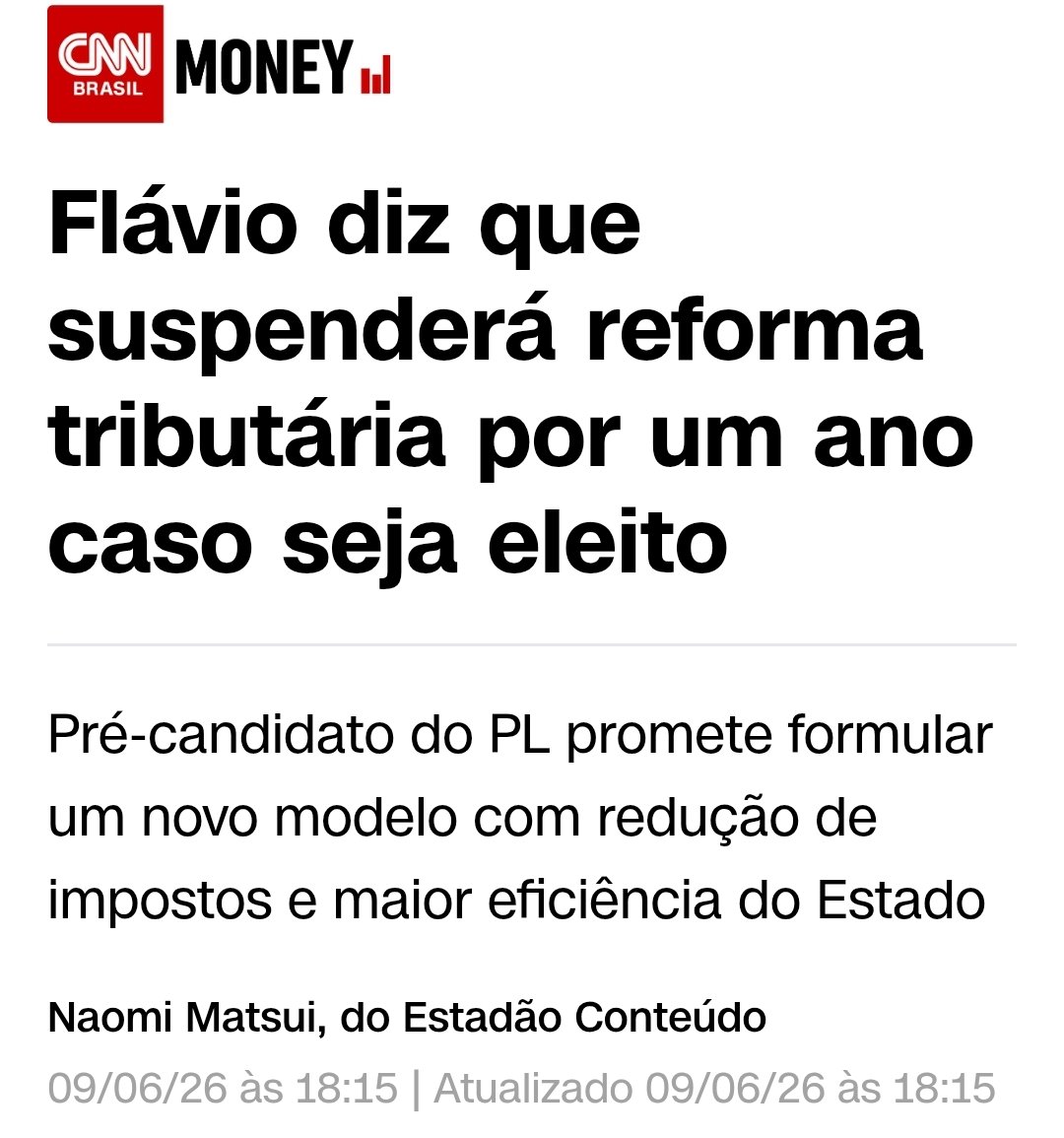 ValeriaBnews's tweet photo. Flávio Bolsonaro diz que suspenderá reforma Tributária por um ano!

Precisamos disso por sobrevivência! https://t.co/TcF8RKrxCK