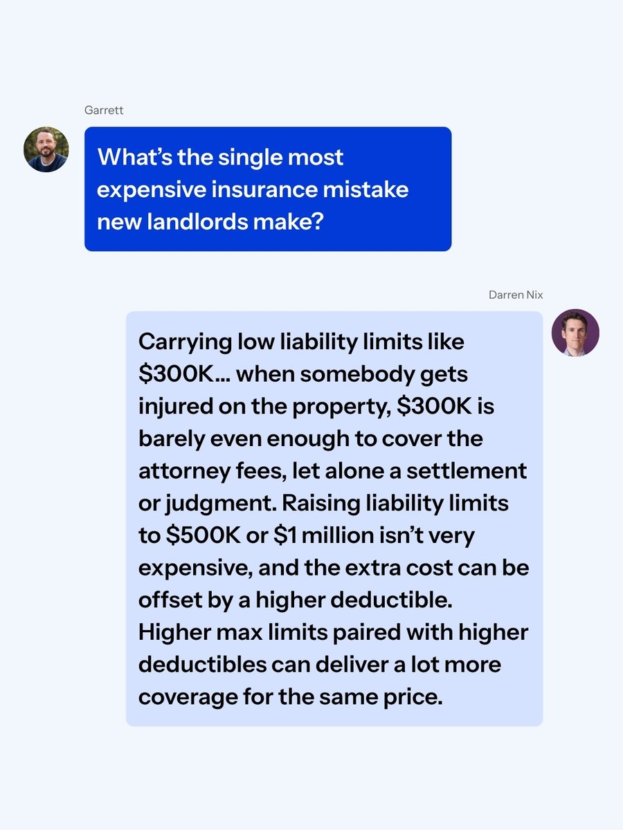 BiggerPockets's tweet photo. Most landlords don't know they're underinsured until they file a claim.

We sat down with Darren Nix, founder and CEO of @SteadilyInsure, the insurance company built specifically for real estate investors, to break down the coverage gaps quietly draining five and six figures from landlord portfolios.

Want more expert conversations like this?

Subscribe to The Investor Brief — our 3x a week newsletter with real deal breakdowns, expert takes, and market news for serious investors at https://t.co/mrANVi7cRf.