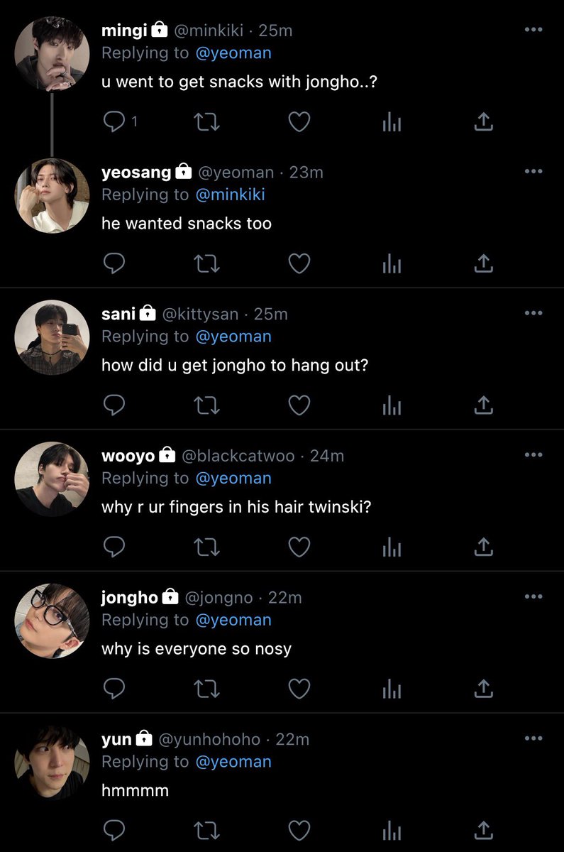 inyeosangi's tweet photo. super short jngsng au.

jh and ys are secretly dating. mainly because they don’t want the members to meddle in their love life and pester them. but they become less careful and the members start to suspect them. https://t.co/ZGrtTux9oQ