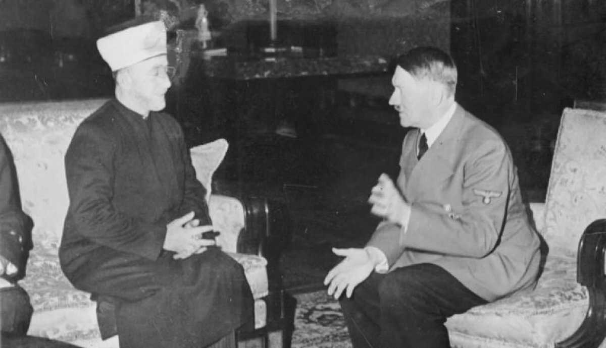 RodriguezWolves's tweet photo. @NixonPunished @forgetmenotx0x0 @hughfuckinglass @Postman_Patriot @WorldWarNow_ @RealJarTaylor Haj Amin al-Husseini was a Palestinian Arab nationalist who is considered one of the founding fathers of Palestine collaborated with Hitler. Al-Husseini famously told Hitler in a 1941 Berlin meeting that Arabs and Germans were "natural friends". Palestinians have roots in Nazism. https://t.co/BMBjrPapFi