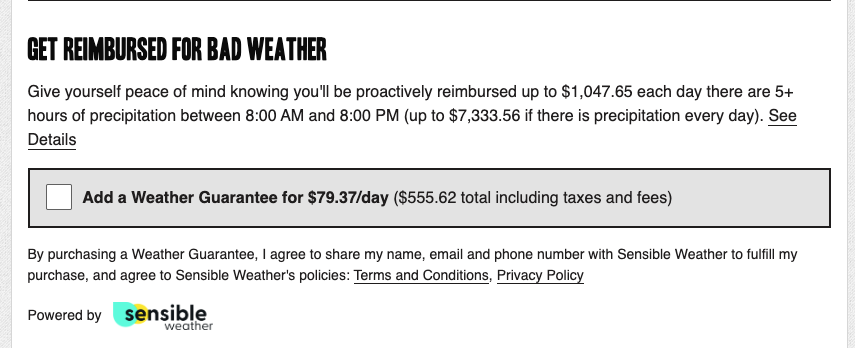 antoniogm's tweet photo. Love how some hotels embed a weather derivative into the booking. 

GS used to trade a 'temperature in Central Park' contract.  

Financialize all the things. https://t.co/Mr5ZFANc7m