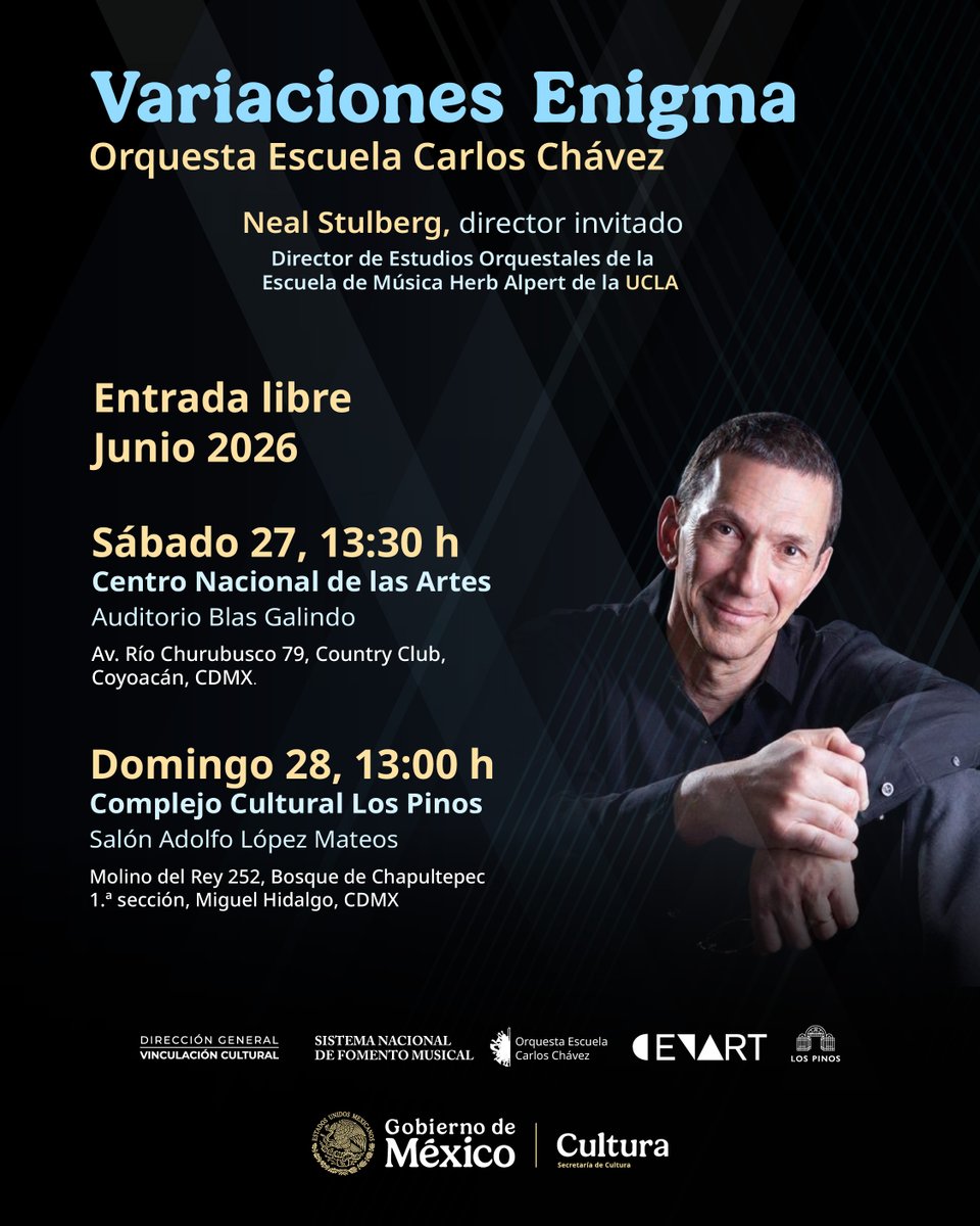 cenartmx's tweet photo. La Chávez trae un director invitado y nos gustaría mucho que vengas a disfrutar de este concierto. Entrada libre. https://t.co/rKhxFfebVw
