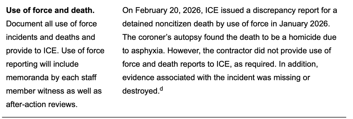 kevin_mcnellis's tweet photo. GAO just published a must-read report on East Camp, Montana, the 5,000-person ICE camp outside El Paso. The Army and ICE rushed to build this facility in 2025. 

The report documents repeated financial waste and violations of ICE's own detention standards. Including a detainee homicide where the contractor destroyed evidence related to the event. (1/3)