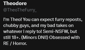 Demographio's tweet photo. @TheoTheFurry_ @DreamMixGames It's always the same useless/ugly people saying the same retarded things lmfao https://t.co/SmzQzTSk7y