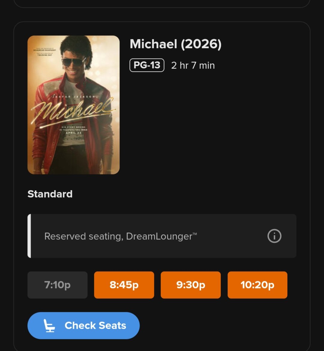 Butterflies7779's tweet photo. Just left my 14th viewing of Michael, and the hype is still 100% real! My local theatre just added three surprise shows for tonight because the earlier 7:10 PM slot was supposed to be the last. Demand for #MichaelMovie remains through the roof.

KEEP GOING TO THE THEATRES ✨️ https://t.co/rbqG0uHiT6