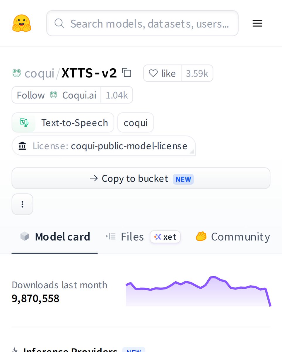 HuggingModels's tweet photo. Ever wanted a voice that sounds incredibly human? Meet XTTS-v2, a text-to-speech model with nearly 10 million downloads. It's not just any TTS, it's a game changer for realistic audio. #AI #VoiceTech https://t.co/5AaLbZNhaZ
