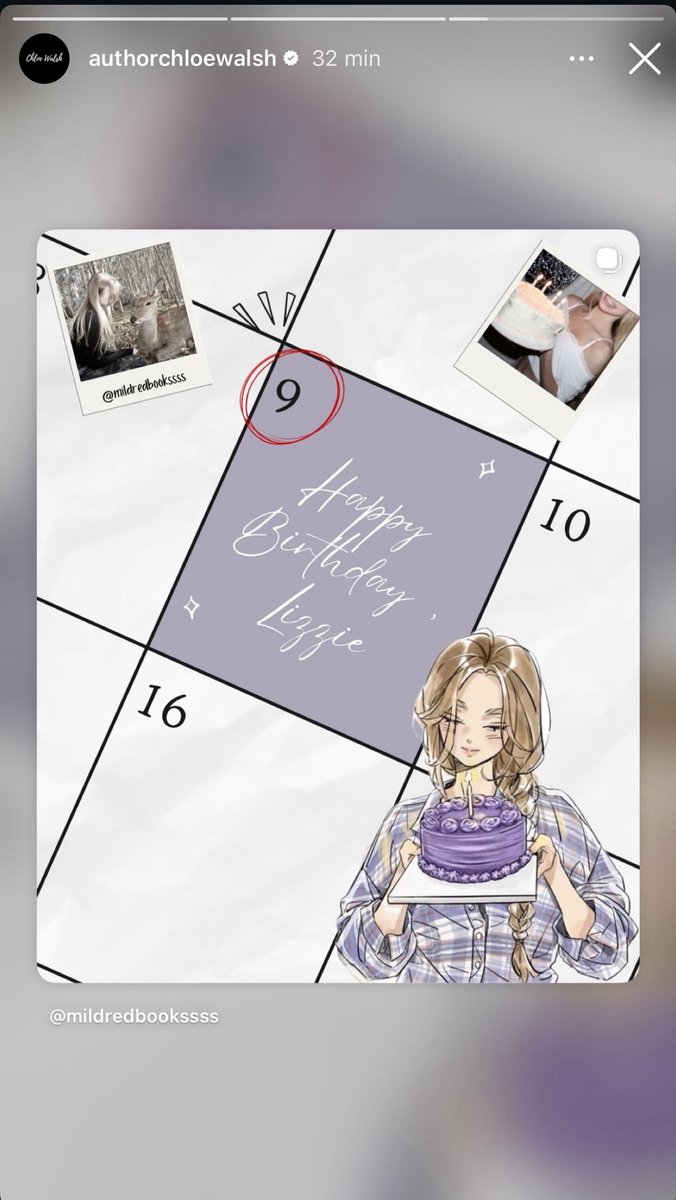 updatestommenbr's tweet photo. 🚨 APARECEU! Hoje no aniversário da Lizzie Young, L, assessora de Chloe Walsh, repostou fanarts e desejou feliz aniversário para a personagem nos stories do Instagram. Parabéns, Lizzie! 🎂 https://t.co/981AaAndlu
