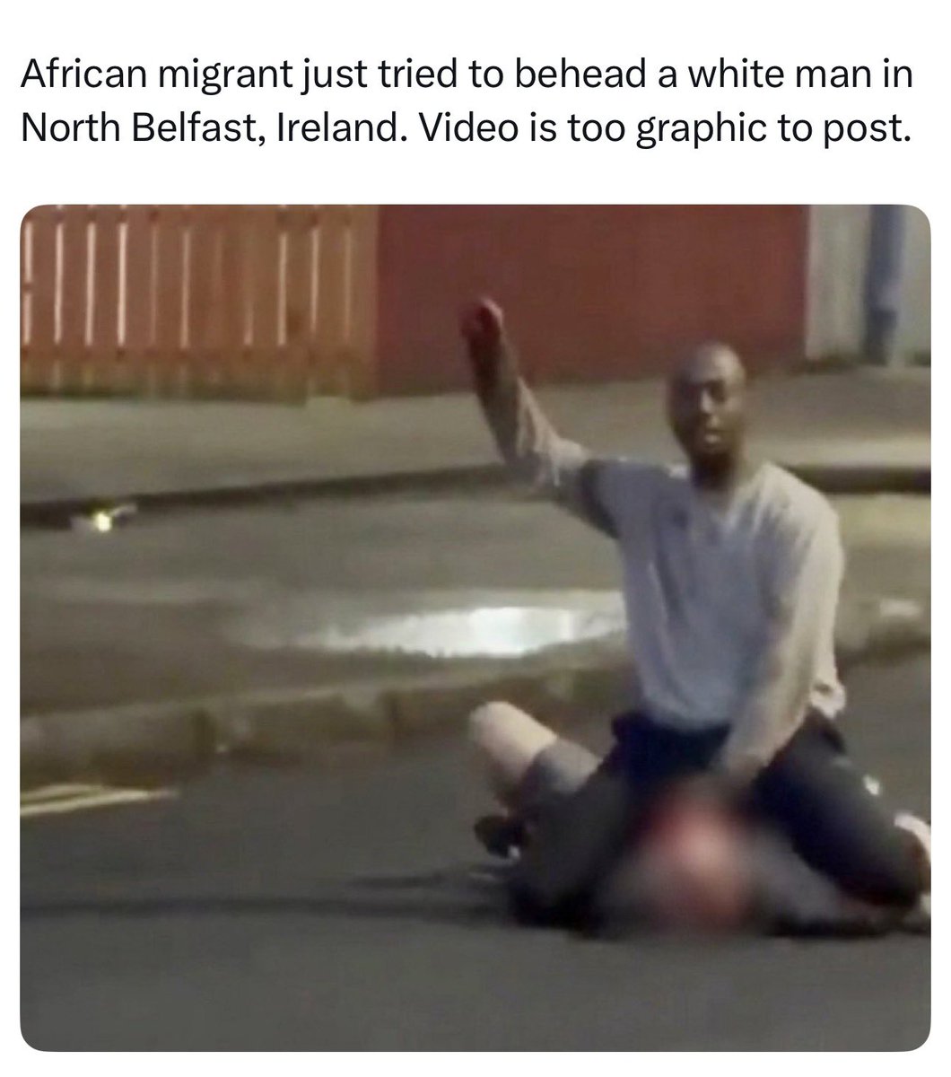RexieSquad's tweet photo. @CBSNews Brutal beheading attempt by illegal migrant, sparks calls for common sense rule of law. There; i fixed it. #uk #ireland #northernireland https://t.co/iakDOXrgMH