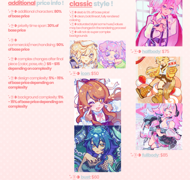 soliotude_twt's tweet photo. classic style, chibi, candy skeb, and design comms open!!
taking 3 slots until the 11th!
as always, tos, extra info and examples, and my workflow are all linked on my carrd!
please dm if interested!

rts appreciated!!🩷🩷 https://t.co/kNVRIORRU7