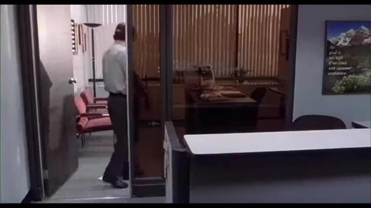 violet2424's tweet photo. #Bales2026FilmChallenge unexpected discovery

Office Space - Earlier, Peter repays embezzled money by slipping an envelope of travelers checks under his VP's door.  Later, while retrieving a stapler, Milton (Stephen Root) stumbles over the envelope.  He is later shown on a beach https://t.co/5dpmSTfBlB