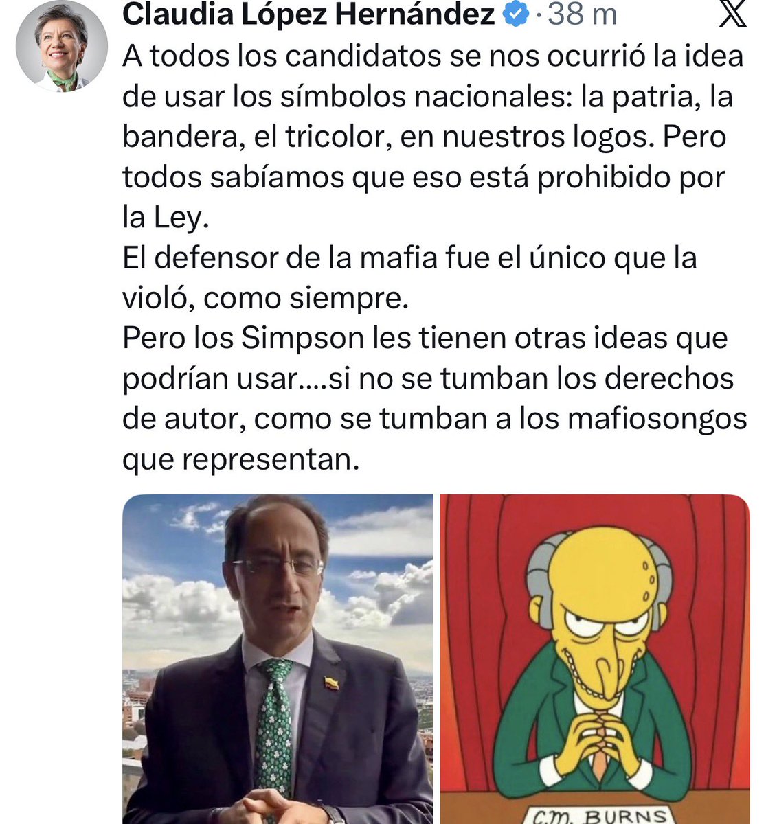 chechosangui's tweet photo. 100 pesos de cilantro tienen más presencia que Claudia López, y se atreve a burlar de José Manuel Restrepo.

Una política que ha sido la prepago de todos los partidos; todos la usan y, a pesar de que jura no volver nunca, solo es mostrarle un poquito de dinero y allí la tenemos, abierta a recibirlos nuevamente y apoyarlos.

En las últimas 24 horas tiene más tuits que votos. Decadente.