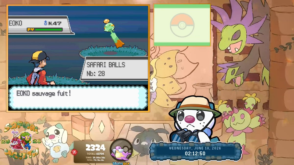 DocNoobzy's tweet photo. [Safari Month 2026 - 4G] ☆ Shiny Chimecho after 2,324 re's ! Fled after 2 balls, 2-5 so far ! We keep going ! https://t.co/oxeYyavbwu
