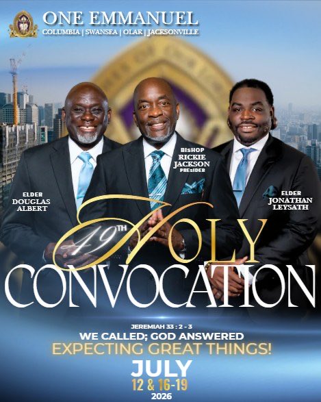 EC_Columbia's tweet photo. We Called. God Answered. 🙌🏾

One Emmanuel’s 49th Holy Convocation is near and we are Expecting Great Things. July 12th and July 16th through 19th, One Emmanuel is gathering and YOU do not want to miss what God is about to do in this place. ✨ https://t.co/QScwI77PFC
