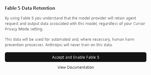 RnaudBertrand's tweet photo. Fable/Mythos is surely the first AI where privacy is explicitly forbidden.

For your own good, naturally: all part of the "human harm prevention processes." https://t.co/tDycNg1qOb