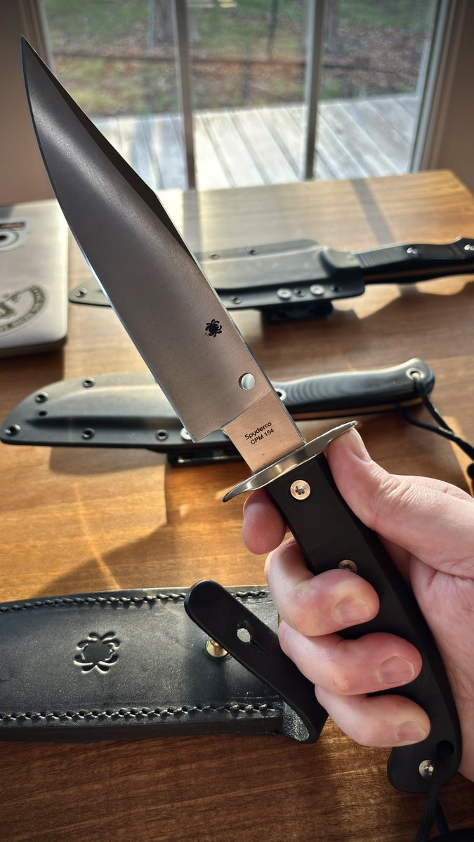 SanSabaTech's tweet photo. I have zero experience with a sword, so it's very hard for me to say. I assume you'd want the proper tradeoffs between stabbing, hacking and slicing, and I don't do a lot of that. 

I do have a lot of experience with knives, however, and different knife steels. My favorite like this is something of a lean Bowie knife. It's no sword, but it's an incredibly fearsome blade. Need to mind the pointy tip on this one, but it's a helluva knife. Very well designed and constructed. Designed by Sal Glesser.