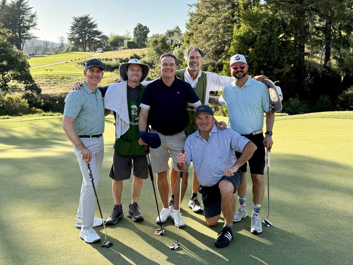 PGAPappas's tweet photo. Eddie the Caddie said I have the best hair at Pasatiempo all week, Kovatch was thinking all-time PWPI scoring record of 76 stepping on the tee, and Nick said let’s get a livestream viewer some Callaway limited edition U.S. Open balls on this hole. 

So four GIR on the last hole of PWPIPasatiempo for the gents? Yes.

And no.

Kovatch and Dietzen hit great shots and gave themselves birdie looks. Nick’s shot was the best on any Pasatiempo par-3 on the day for the group and he stuck it close (golf clap).

And Boyza’s shot looked like it was better than all of theirs…. Until it wasn’t.  

Boyza’s shot hit the green and ricocheted hard and left 90 degrees into the barranca.  All guessed it had to be a sprinkler head but there was nothing of the sort where his ball landed. The ghost of Alister MacKenzie having one final laugh at Boyza’s expense.

Walking across the bridge Dietz and Boyza got into it about who’s birdie won a viewer the driver (I encouraged it but some fine acting on both their parts).

Dietzen stalked his long birdie putt for a tap in par, Kovatch left his downhill birdie putt just an inch short, and Nick burned the edge to wrap it all up.

The last PGAPappas logo Chrome balls went to @billnet52 and the US Open Chrome balls to @danielrobison.

It was my absolute pleasure to watch these gents play Pasatiempo and have you all join us. Players and caddies handshakes and photos on the 18th green, and Play With Pete Invitational Pasatiempo was an All-Time great one.