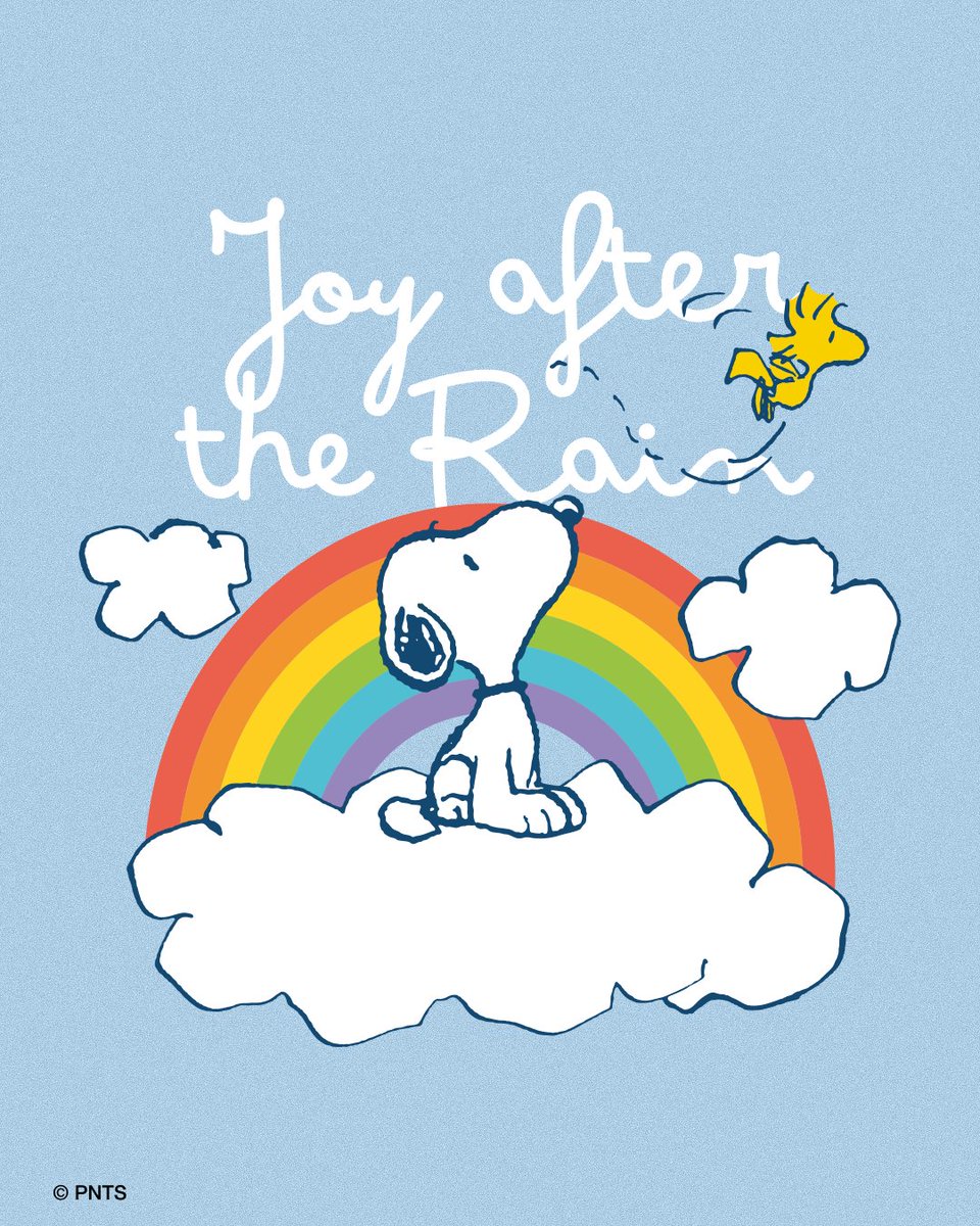 snoopyjapan's tweet photo. 雨が降ったあとには、
喜びがきっと待っている🌈✨

#Peanuts  
#スヌーピー 
#rainbow 
#レインボー https://t.co/b4ZDEO85G4