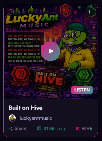 forkyishere's tweet photo. "Built on Hive" by @luckyantmusic is on BlockTunes right now. Worth your ears. And yes, its AI generated, but still really nice to hear...

https://t.co/7ojVnOTZ63 https://t.co/pnMSNCSkMy
