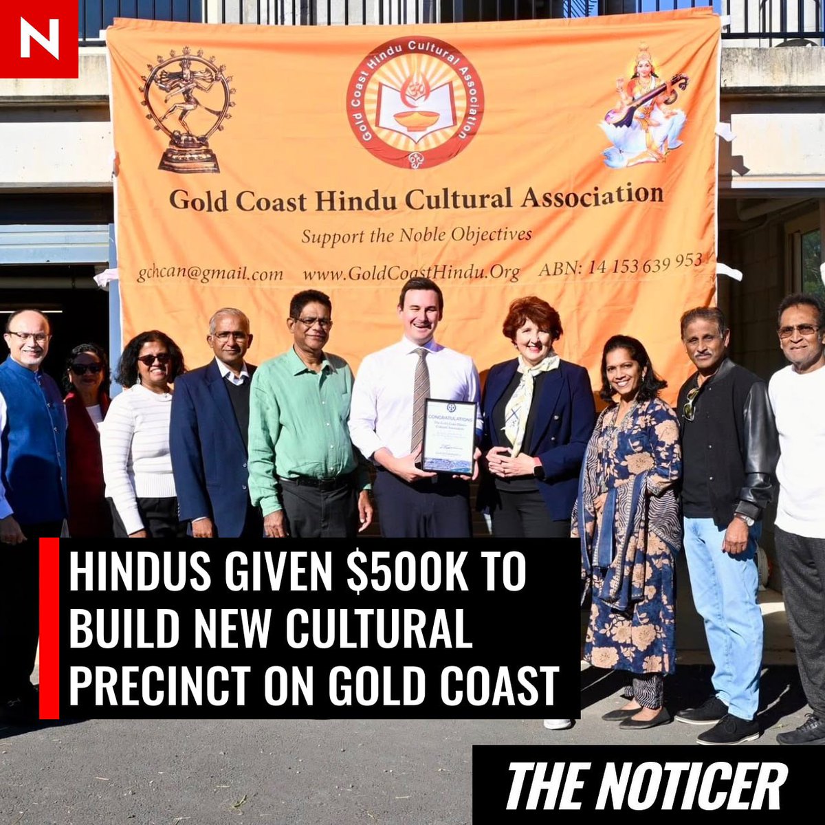 NoticerNews's tweet photo. Hindus have been given $500,000 in taxpayer funding to build a new cultural precinct on the Gold Coast.

The money was handed out as part of the state government's $5m Multicultural Connect Grants Program. https://t.co/Y9mWwvCtJM