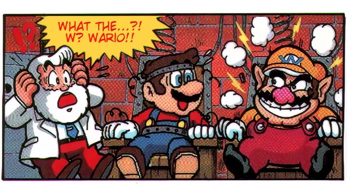 newtrogic_low's tweet photo. the idea that we're supposed to take old ass promotional comics seriously in the modern day is hilarious lmao

like okay i guess we also gotta accept that Wario is an evil clone created by Dr. Light from Megaman, didn't you read the comics dude its all there https://t.co/BaAGpUpXG2