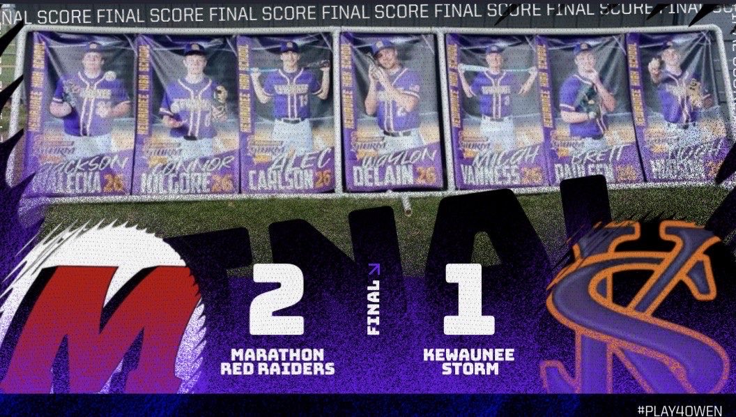 KewauneeBsbl's tweet photo. The Storm fall to Marathon in the sectional final after beating Brillion on a walk-off.
Thank you to our seniors for all the hard work and dedication they put into this season and program. #play4owen #stormnation⚡️ https://t.co/6zrRzn4KW8
