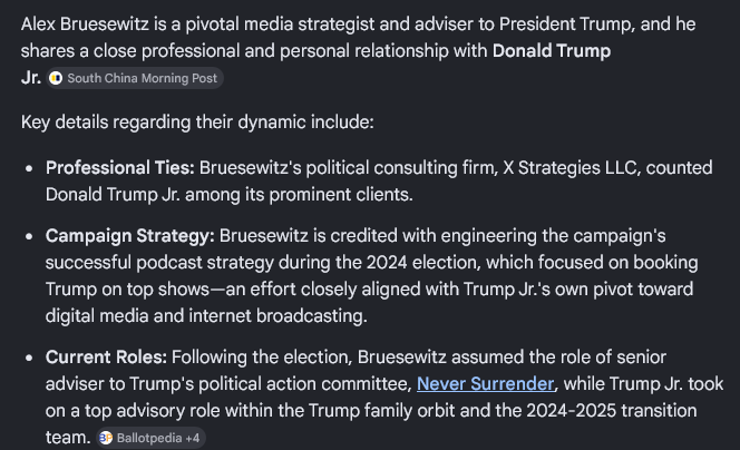 AynReagan's tweet photo. Brusewitz is one of several Woke Reich howler monkeys who influence Trump. All of them (including Vance) were aggressively promoted by Qatar advocate Donald Trump Junior. It is Junior's anti-Semitic sycophants whose influence is perverting the administration. https://t.co/fPUXM1da7h