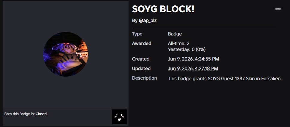 Animocacy's tweet photo. Upcoming SoyG Guest skin badge. https://t.co/ST5QMTkBg8