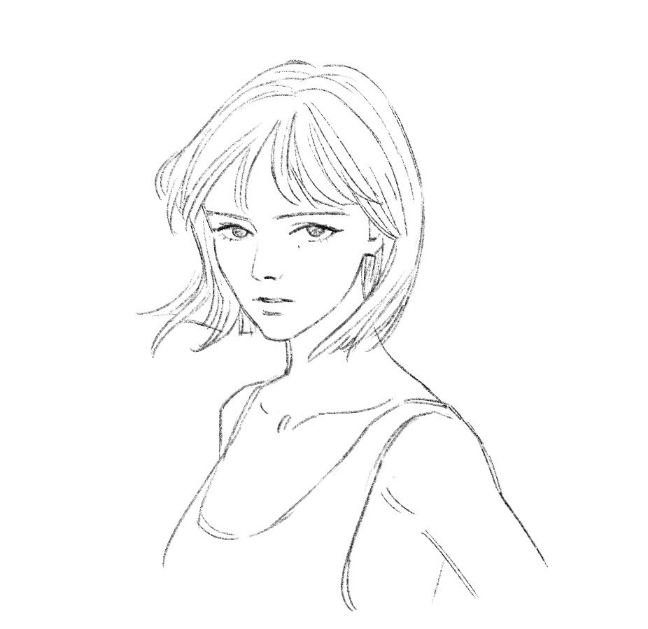 maybe_kizuna's tweet photo. Class demo 
#headdrawing #portrait #sketch #comicstyle #lineart https://t.co/ztDmuXCKsO
