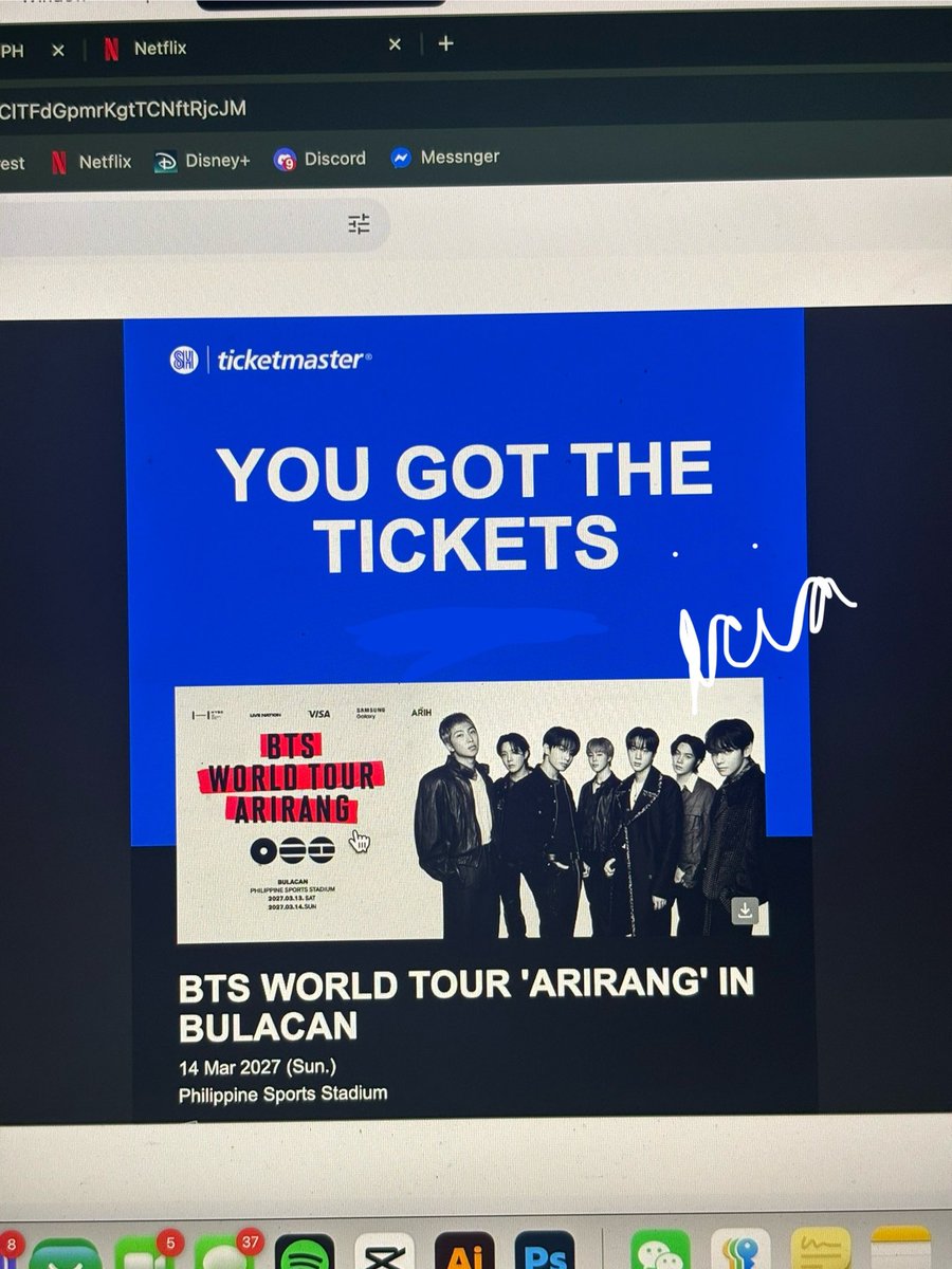 jjkjwon's tweet photo. guess who's going to see bts next year? :') after almost 10 years! can't wait to see u @BTS_twt !!! https://t.co/RkkgISURrD
