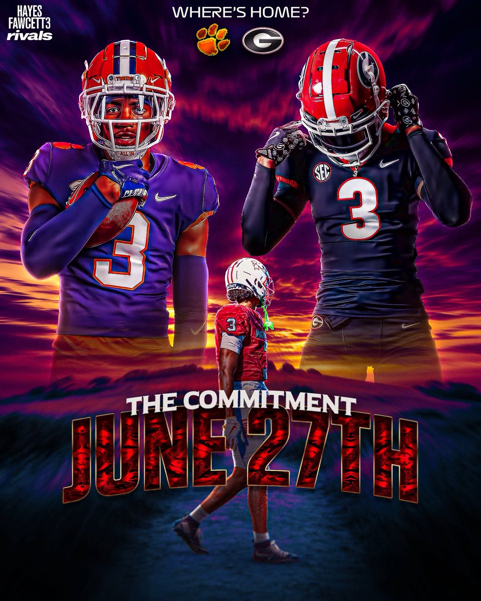 Hayesfawcett3's tweet photo. NEWS: Four-Star Safety Jayden Aparicio-Bailey is down to Clemson and Georgia, he tells me for @Rivals

The 6’2 195 S will announce his commitment June 27th live on the Rivals YouTube Channel

He’s ranked as a Top 10 Safety in the 2027 Rivals300

https://t.co/9r8kCC57SA https://t.co/xjnhISJZTd
