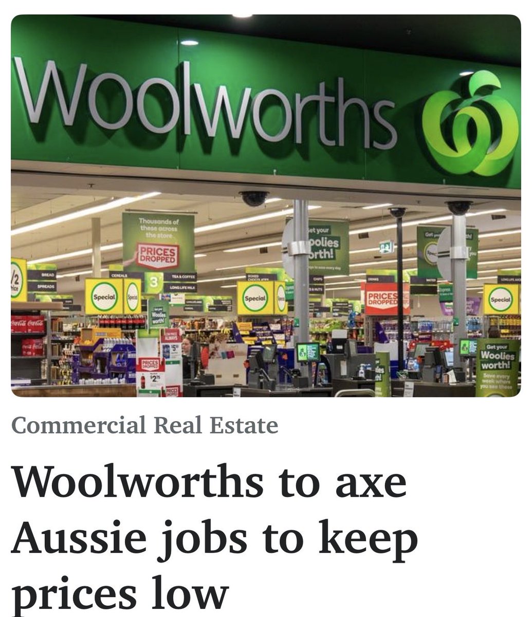 PSam70's tweet photo. It won’t be the overpaid executives getting the chop to “keep prices low” it will be the average Aussie worker struggling to pay @woolworths over inflated pricing !!!
@ACurrentAffair9 !!!! 😡 https://t.co/ovmH9ofTwS