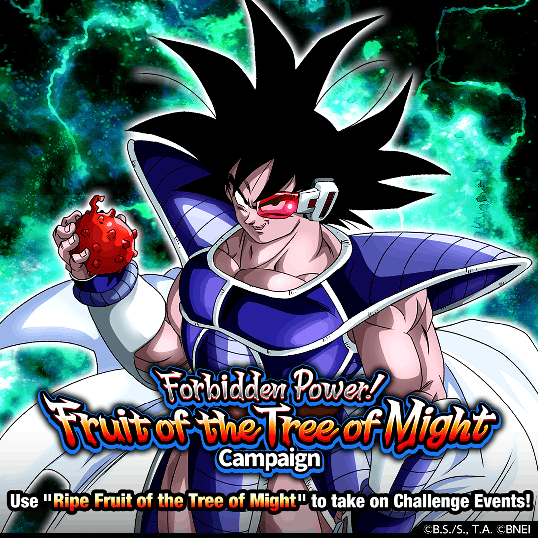 dokkan_global's tweet photo. Forbidden Power! Fruit of the Tree of Might Campaign!
Obtain the new Support Item "Ripe Fruit of the Tree of Might"! It has a powerful effect for a limited time!

[For more details, please kindly check out the in-game announcement.]
#dokkanbattle #dokkanbattleglobal #dokkan
#dragonball #dragonballz #dbz #dragonballsuper #dbs
#dbGT #dragonballGT