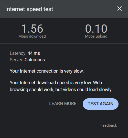 BitchnMrKitchen's tweet photo. @TMobile @TMobileHelp 
If you ever want to game or really do anything, Avoid T-mobile home internet. It's been like this since beginning of 2026. Even sprung for a "Higher Speed" package, but here we are. This is with 4 bars out of 5 showing on the device. https://t.co/chnxI1IeEX