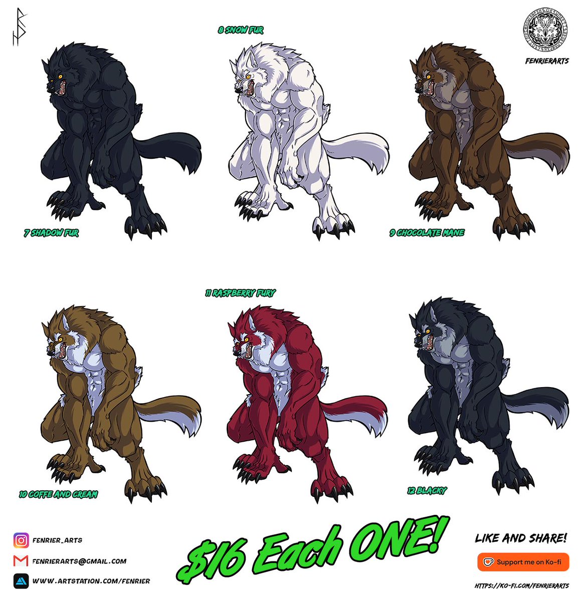 FenrierArts's tweet photo. #Wolf #werewolf #Adoptable #Adoptablewerewolf #OC #digitalart #suportartist #furry #Therian
Has been a week and none of this guys has a home yet! come on folks! you know you want one ;) Instructions on the comments. https://t.co/Qoe2Ljp2LF