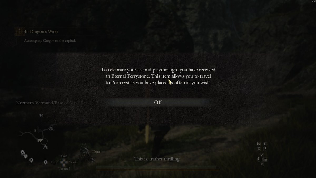 PartTimerRikku's tweet photo. So I got one Eternal Ferrystone for booting up my new game+, and it says in the notes that you get one for just beating the 4ish main quest (Which takes less than 2 hours)

May need some new people to try the game and see if they get the Eternal Ferrystone as early as 2 hours in https://t.co/BCJMOM8eYR