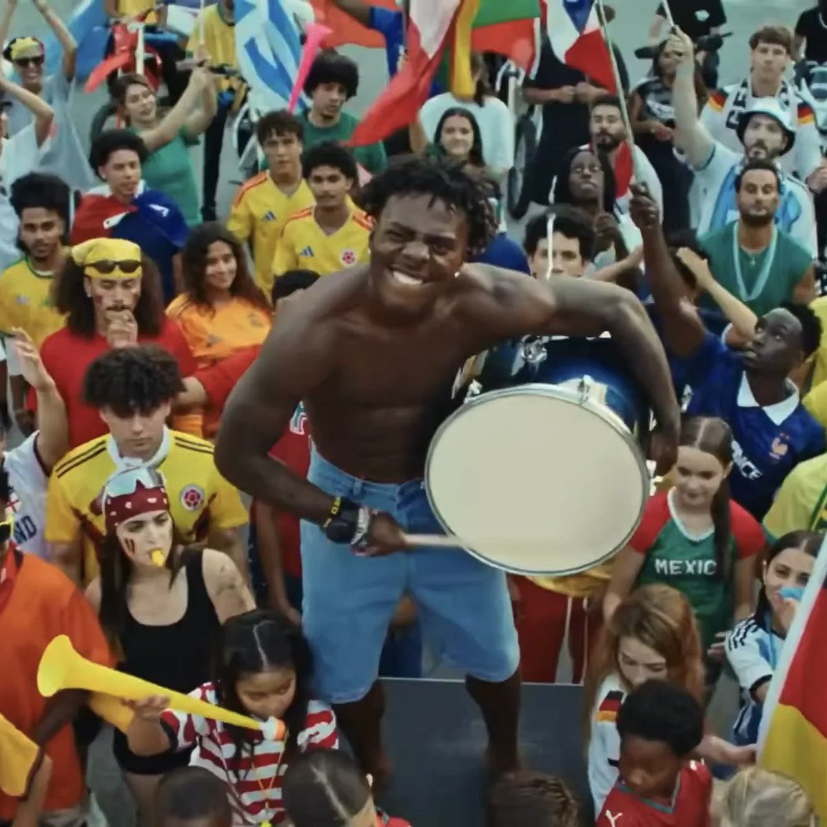 TheePopCore's tweet photo. IShowSpeed is currently dominating TikTok, with his 2026 World Cup anthem "Champions" driving two separate trending topics at the same time. 

— Related videos using &amp; discussing the song have pushed the two trending topics to a combined 436M+ views and counting. https://t.co/6l9Sc8cy6k