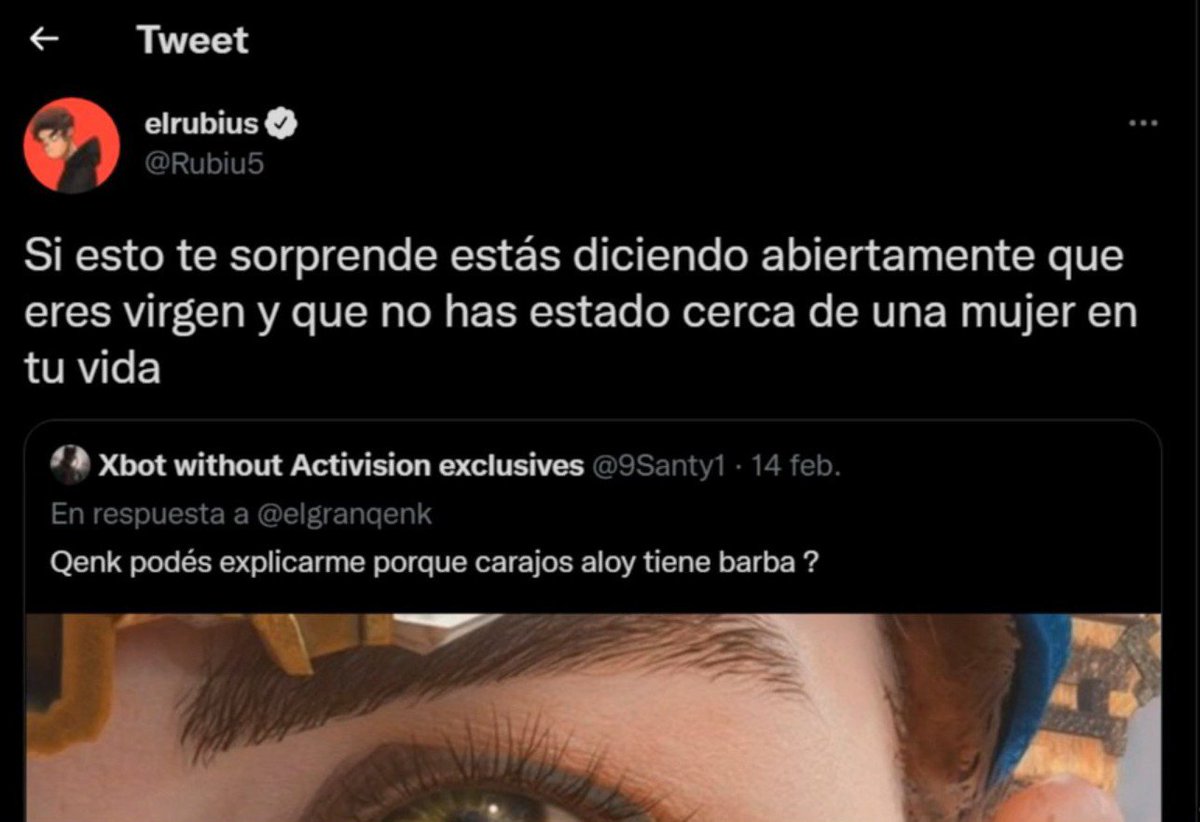 CapHunter3's tweet photo. @Perra_Bastarda_ @RexyReborn @KevinLan043 Ese tipo de personas me recuerdan al wey que decía que le pusieron "barba" a Aloy en Horizon Forbidden West xddd https://t.co/xYrXECwTHA